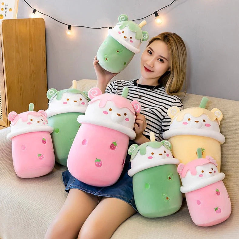 Kawaii Teddy Bear Bubble Tea Cup Plushies