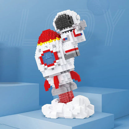 To the Moon Astronaut Rocket Launch Nano Building Sets