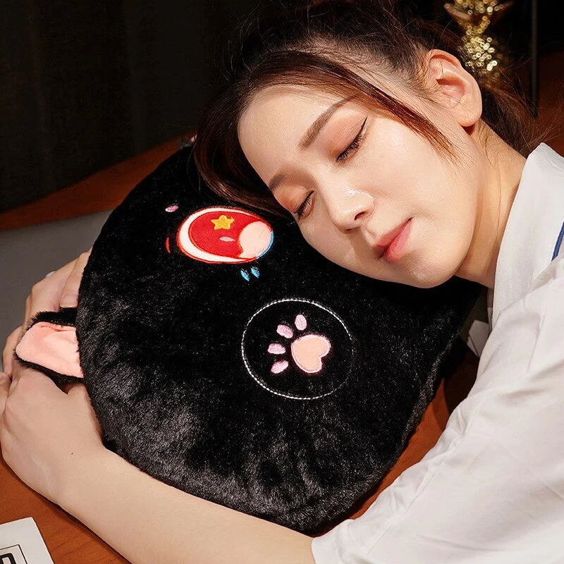 Kawaii White Black Dumpling Cat Plushies Pillow
