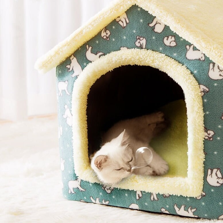 Yellow Soft Cat Dog House Kennel