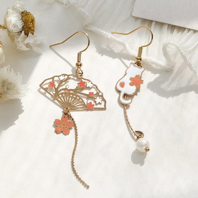 Kitty Blossom Fan Earrings