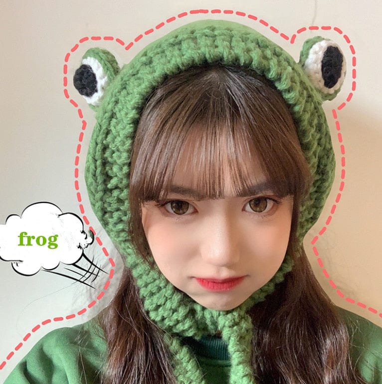 Kawaii Knitted Froggy Hat