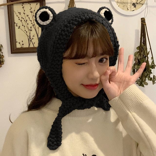 Kawaii Knitted Froggy Hat