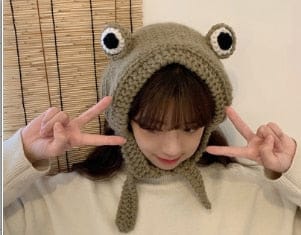 Kawaii Knitted Froggy Hat