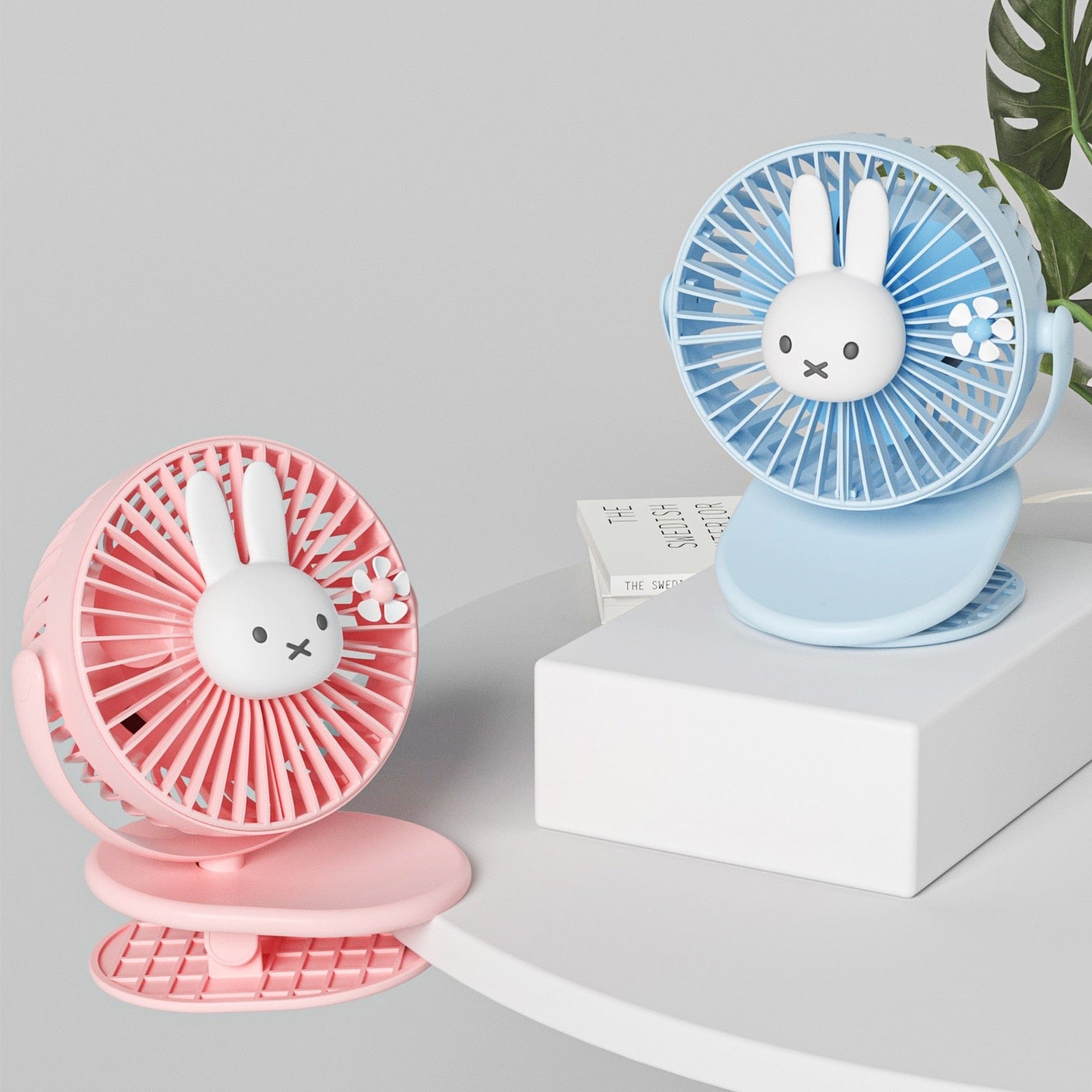 Miffy USB Rechargeable 3D Lamp Clip Fan