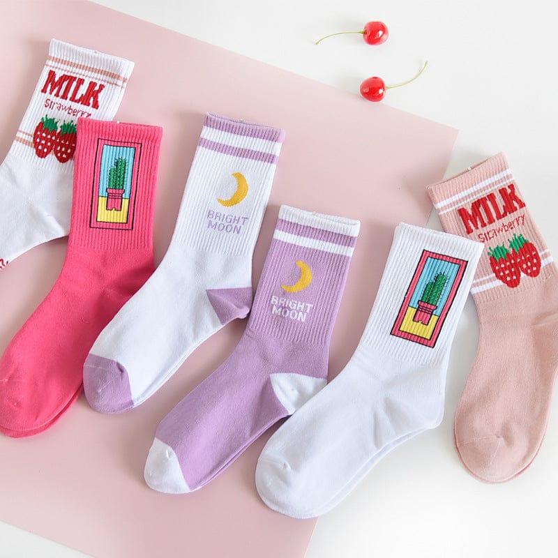 Moon Milk Kawaii Socks