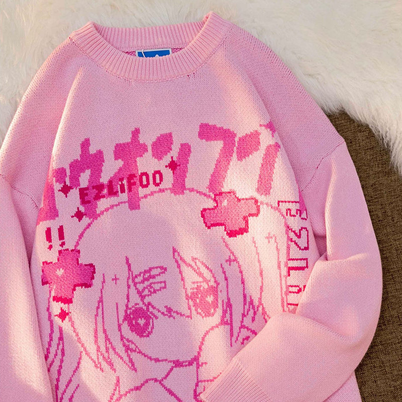 DanceeMangoo Anime Kawaii Clothes Shirts Cute Pink Pastel Japanese Tshirts  Tee Sweatshirts Baggy Harajuku Tops Girl Women Plus Size - Walmart.com