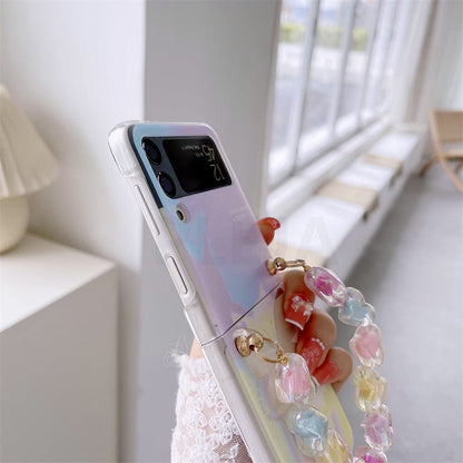 Pastel Butterfly Bracelet Phone Stand Case For Samsung Galaxy Z Flip 3