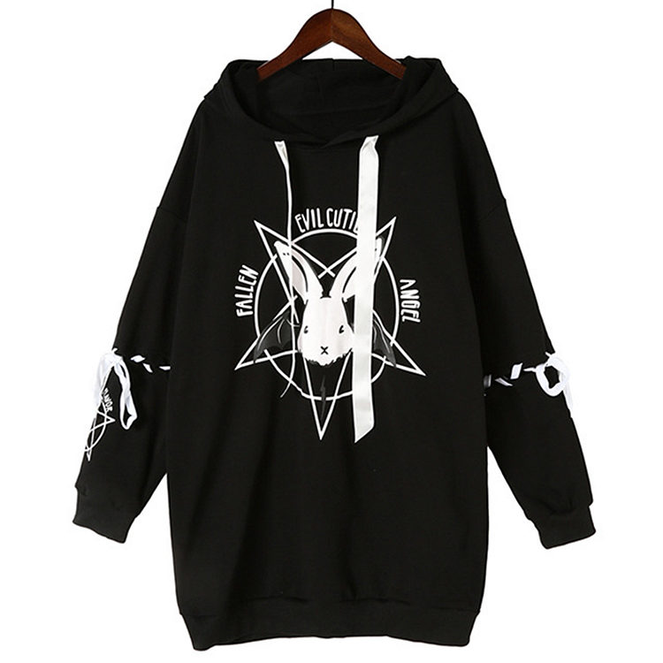 Gothic Darling: Evil Cutie Rabbit Sweatshirt - Embrace Darkness with Style! 🖤🐰