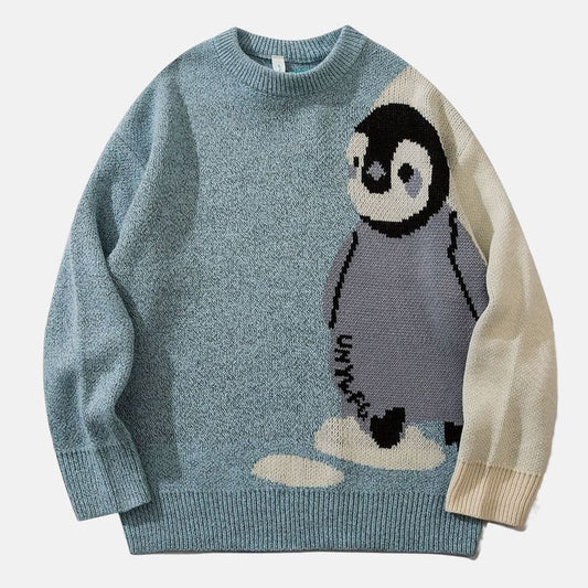 Chill with Charm: Harajuku Cartoon Penguin Knit Sweater - Embrace Adorable Winter Fashion! ❄️🐧