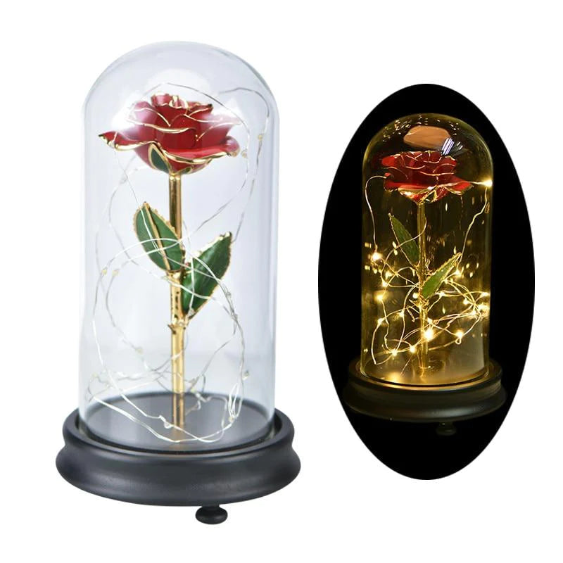 Immortal 24k Enchanted Rose LED Glass Display
