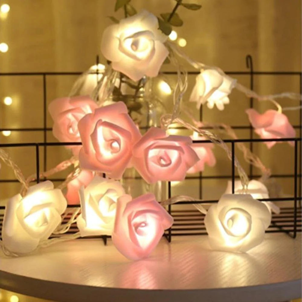 Enchanted Rose Tree Garland String Lights