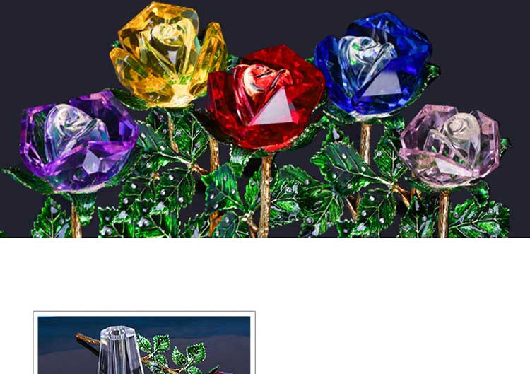 Crystal Glass Enchanted Rose (4 Colors)