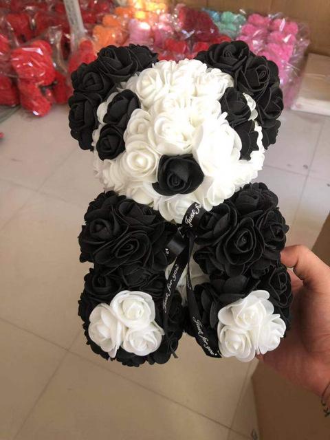 L Panda Enchanted Forever Rose Teddy Bear