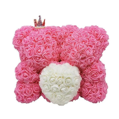 King & Queen Couple Enchanted Forever Rose Heart Teddy Bear