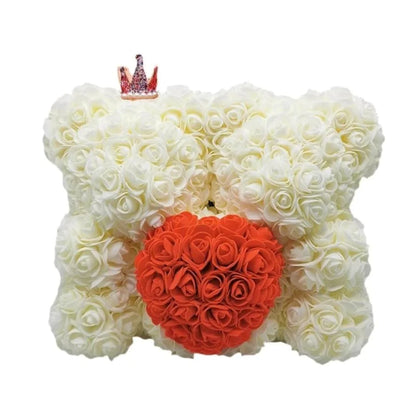 King & Queen Couple Enchanted Forever Rose Heart Teddy Bear
