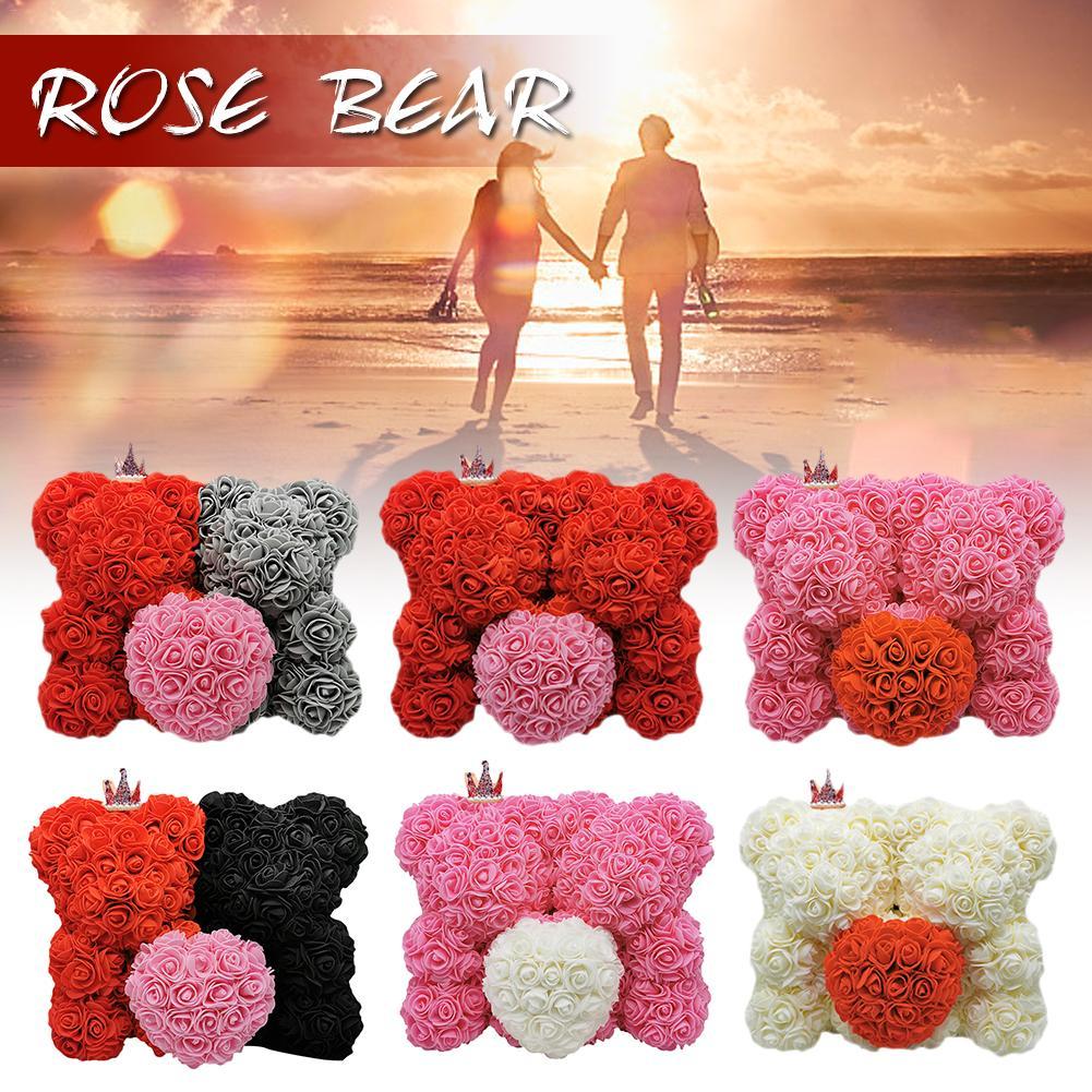 King & Queen Couple Enchanted Forever Rose Heart Teddy Bear