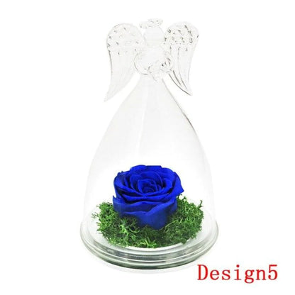 Guardian Angel-Enchanted Preserved Rose Glass Display in 12 Colors