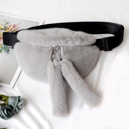 Faux Rabbit Fur Kawaii Fanny Pack - Kawaii Bag - Kawaii Backpack - Kawaii Mini Backpack