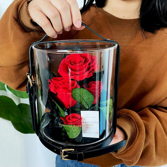 Immortal Enchanted Preserved Rose Bouquet Display