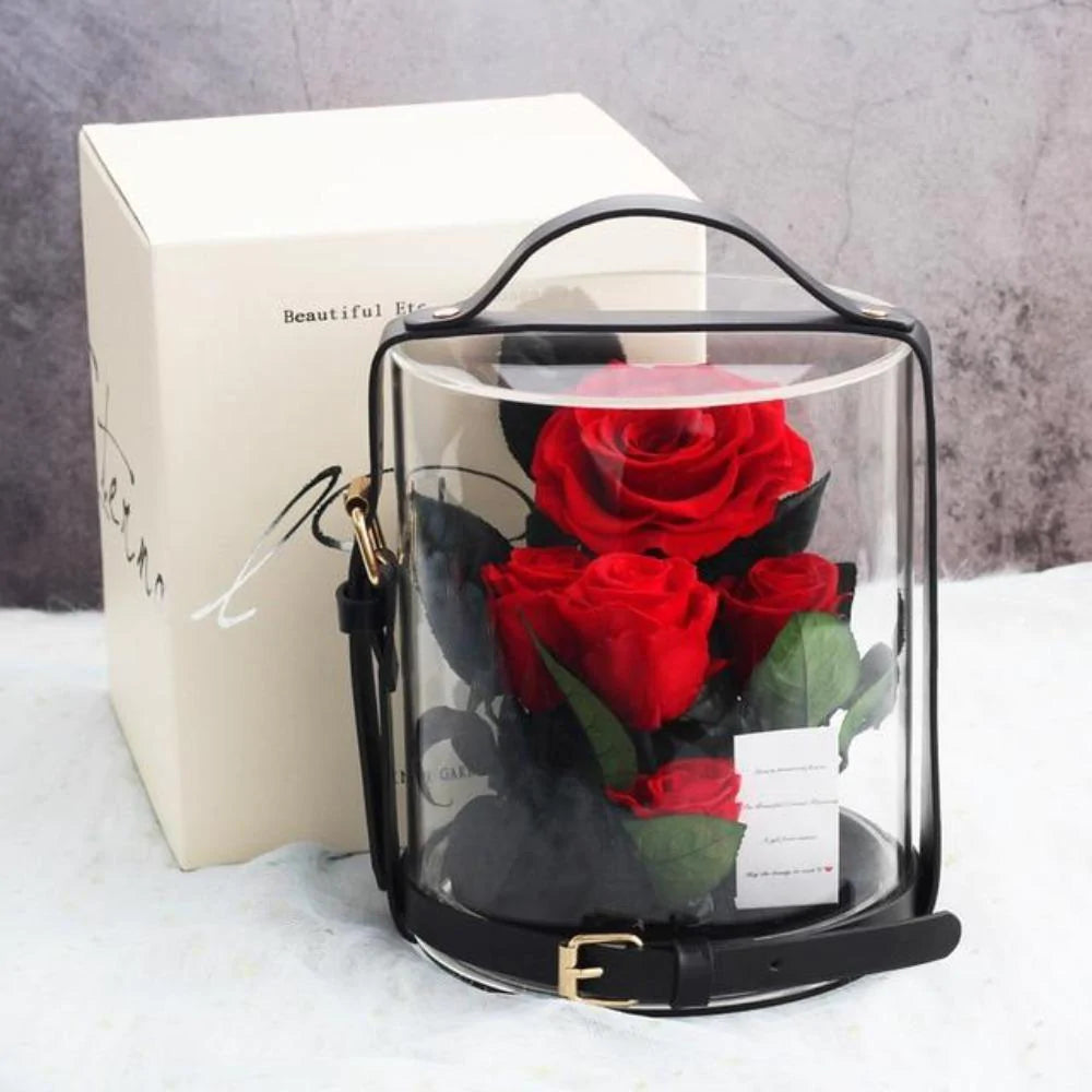 Immortal Enchanted Preserved Rose Bouquet Display