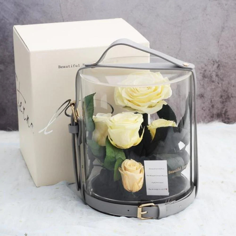 Immortal Enchanted Preserved Rose Bouquet Display