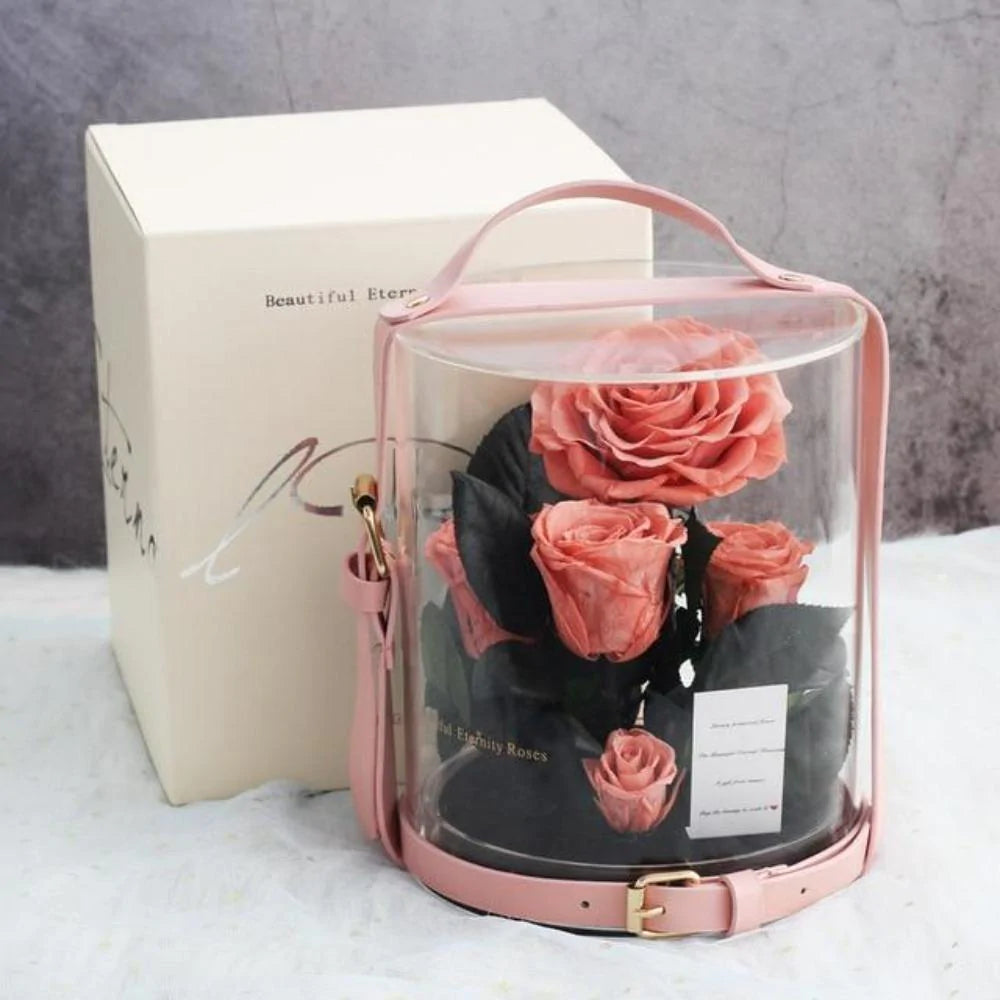 Immortal Enchanted Preserved Rose Bouquet Display