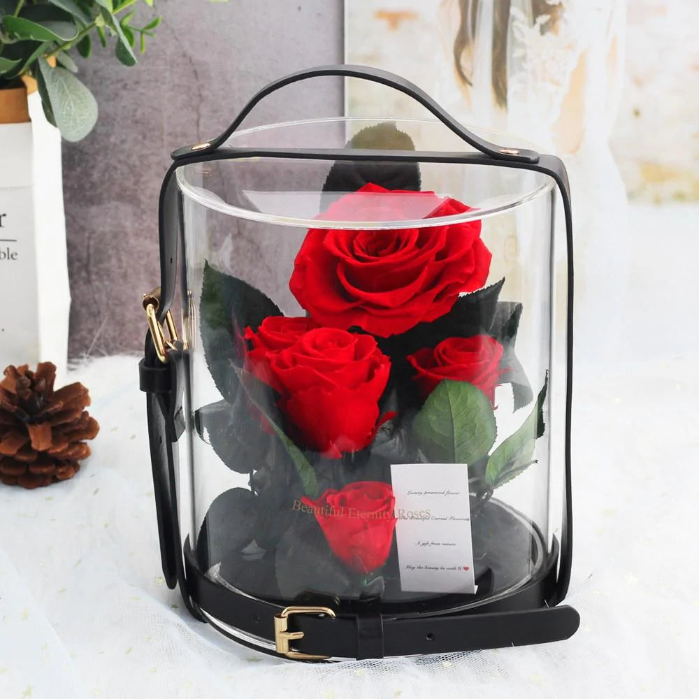 Immortal Enchanted Preserved Rose Bouquet Display