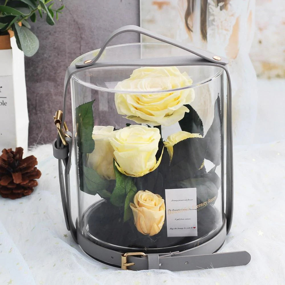 Immortal Enchanted Preserved Rose Bouquet Display
