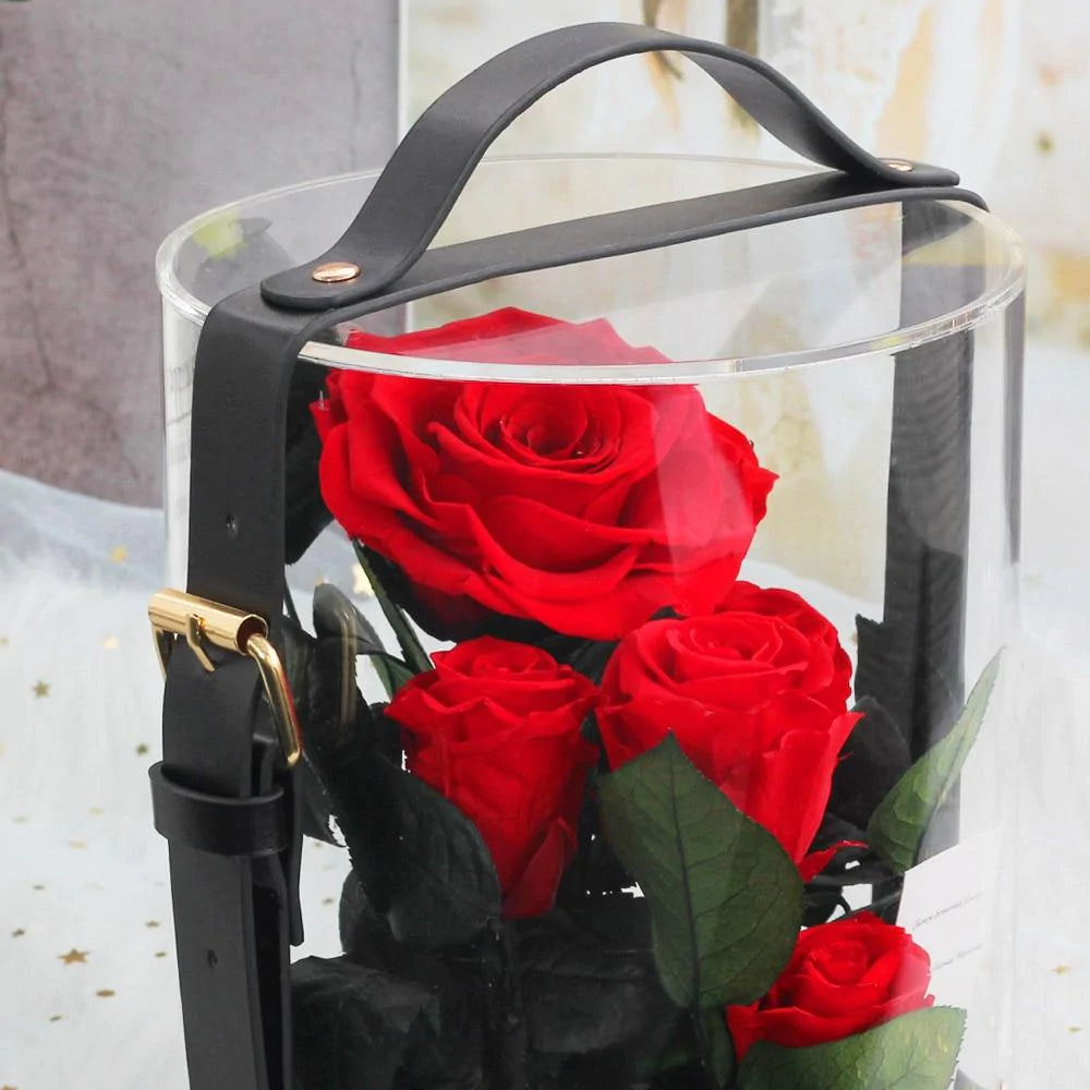 Eternal Enchanted Preserved Rose Bouquet Display