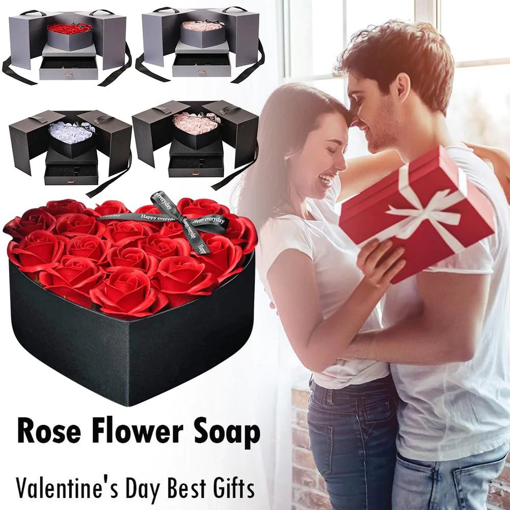 Bouquet di rose eterne a forma di cuore di fiori di sapone incantati c –  Youeni