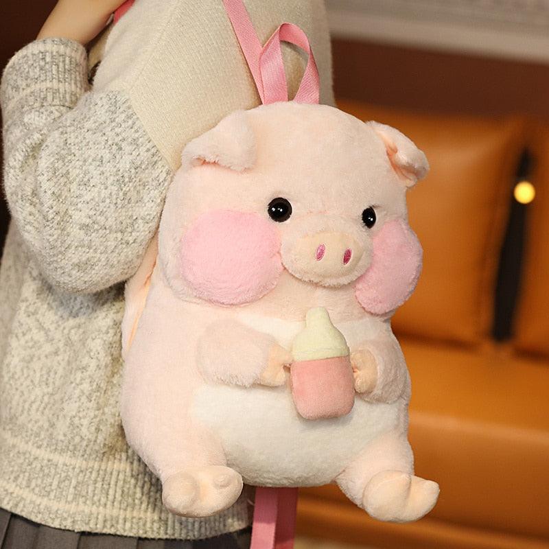 Plush Pink Pig Hand Warmer & Backpack