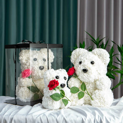 Forever Enchanted Rose Teddy Bear with a Real Rose