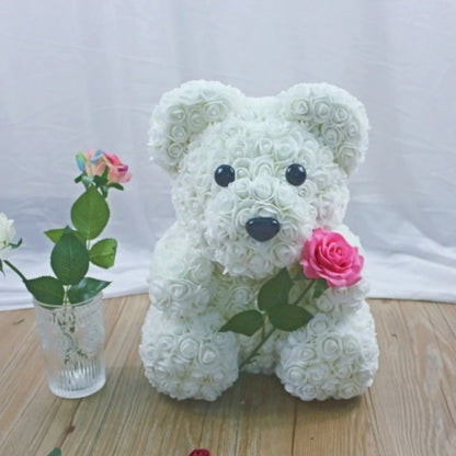 Forever Enchanted Rose Teddy Bear with a Real Rose