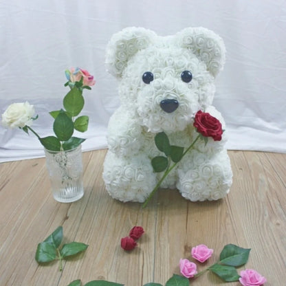 Real flower hot sale teddy bear