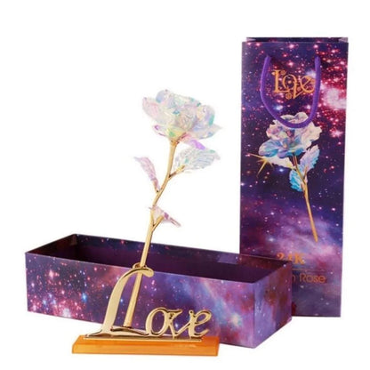 Valentine's Day Gift of a Lifetime: 24k Gold Galaxy Roses with "Love You For Life" Engraving"