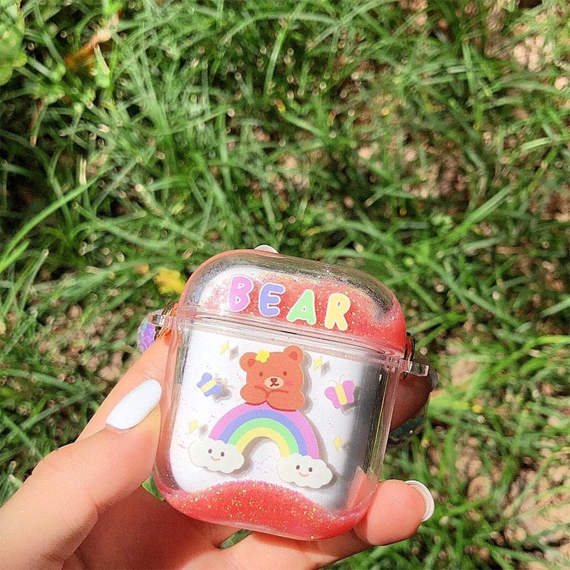 Rainbow Bear Glitter Airpods 1+2 Case