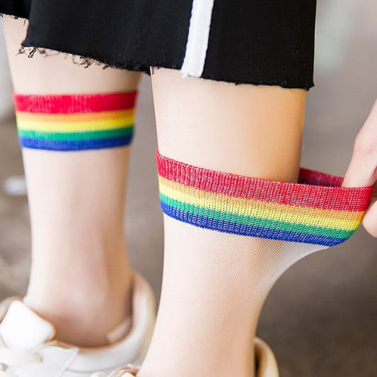 Rainbow Kawaii Transparent Socks