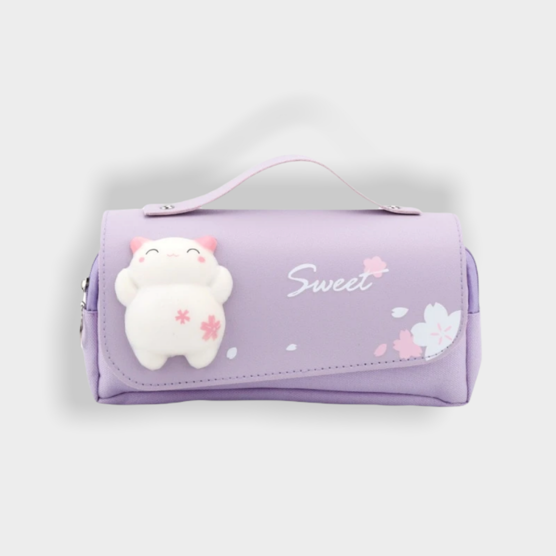 Sakura Pencil Bag PU Leather Pen Case Kawaii Stationery Pen Pouch