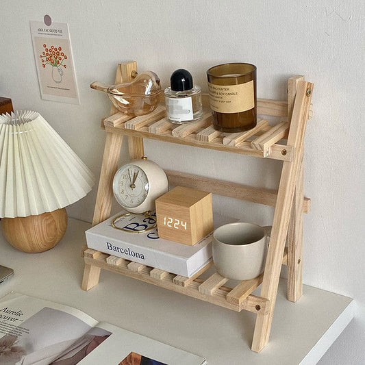 Shoppu Cottage Wooden Shelf Desk Storage
