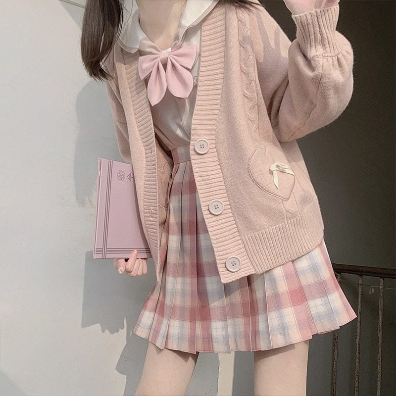 Spring Knit Cute Bow Cardigan Sweater