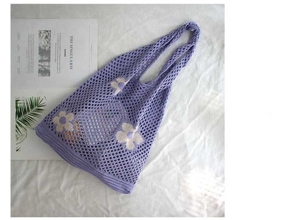 Summer Flower Mesh Tote Shopping Bag
