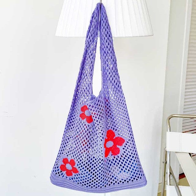 Summer Flower Mesh Tote Shopping Bag