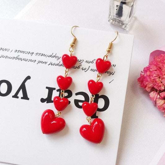 Sweety Heart Drops Earrings