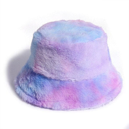 Kawaii Tie-dye Fluffy Bucket Hat