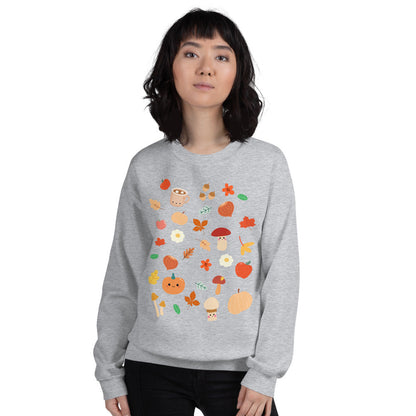 Cozy Fall Kawaii Print Sweater