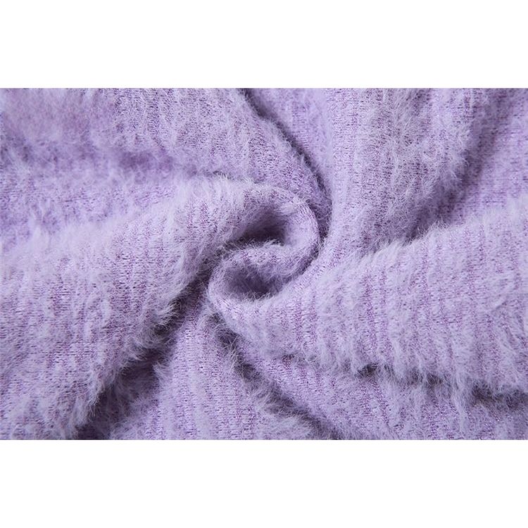 Lavender Woolen Fur Halterneck Dress for a Glamorous Look