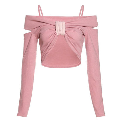 Kawaii Pink Heart Bodycon Mini Dress with Hip Elastic Sling