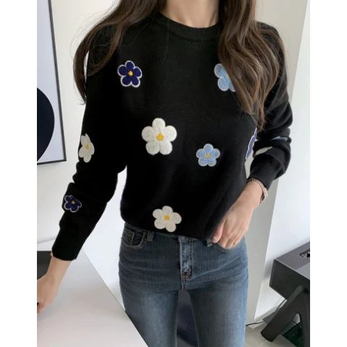 Stay Chic and Cozy with the Flower Embroidery Sweater