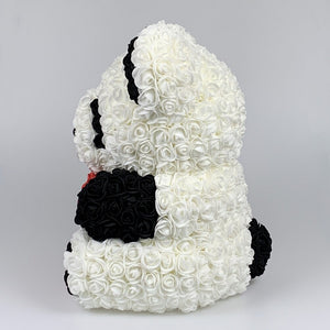 XL Panda Teddy with Heart-Shaped Enchanted Rose (2 Designs)